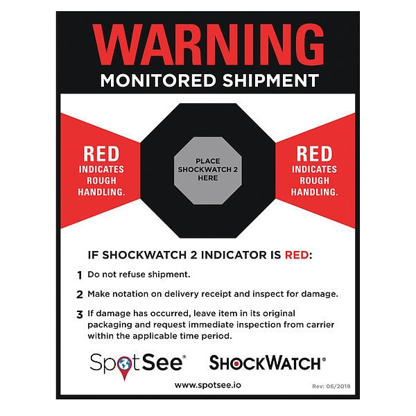 Shock Indicator Companion Label, PK200