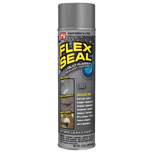 Sealant,  14 oz,  Aerosol Can,  Gray,  Rubber Base