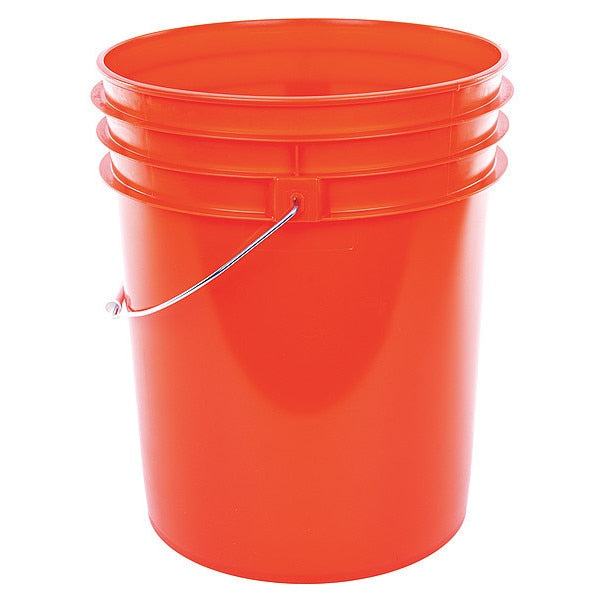 Plastic Pail, PE, Orange, Open Head