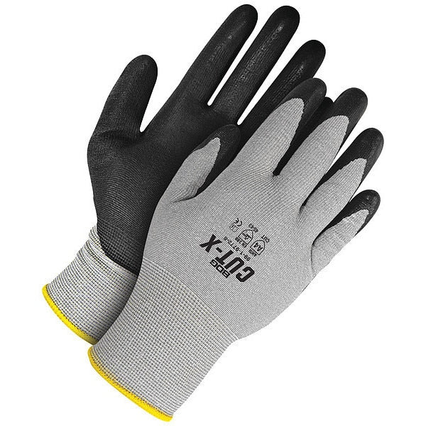 Grey 18G Seamless Knit HPPE Cut Resistant Black NBR Foam,  Size L (9)