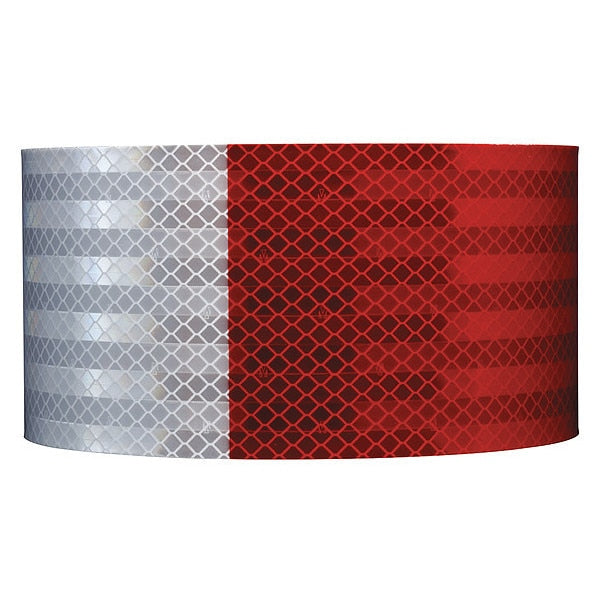 Reflective Gate Arm Tape,  Red/White,  Width: 4 in