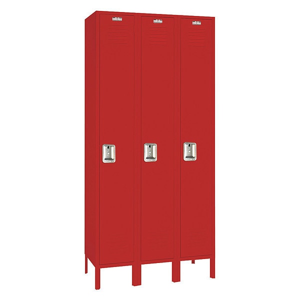 Wardrobe Locker,  (1) Tier,  (3) Wide,  Steel,  Powder Coated Finish,  36 in W,  12 in D,  78 in H