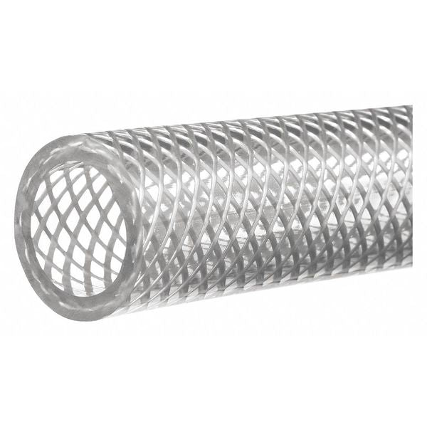 Reinforced Clear PVC Tubing,  1/2" ID x 5/8" OD x 100 Ft. L