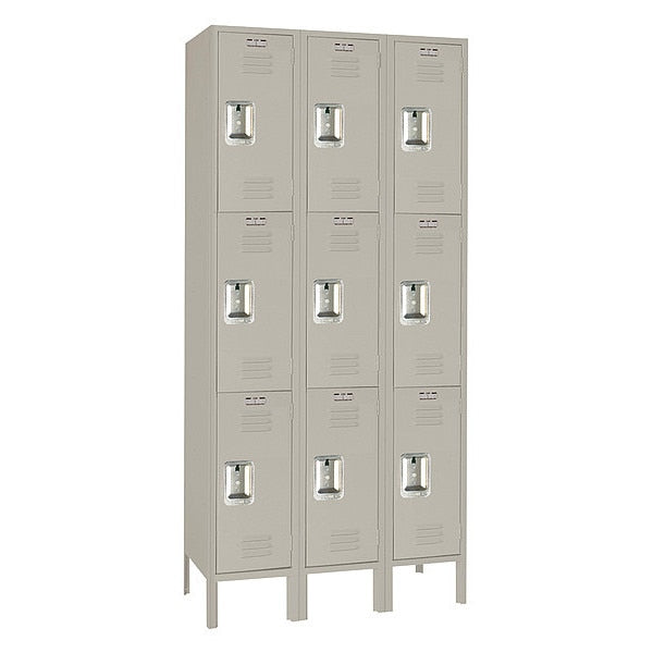 Wardrobe Locker,  (2) Tier,  (3) Wide,  Steel,  Powder Coated Finish,  45 in W,  15 in D,  78 in H