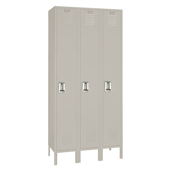 Wardrobe Locker,  (1) Tier,  (3) Wide,  Steel,  Powder Coated Finish,  36 in W,  12 in D,  66 in H