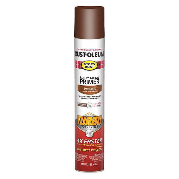 Rust Preventative Spray Primer,  Brown,  Flat Finish,  24 oz.