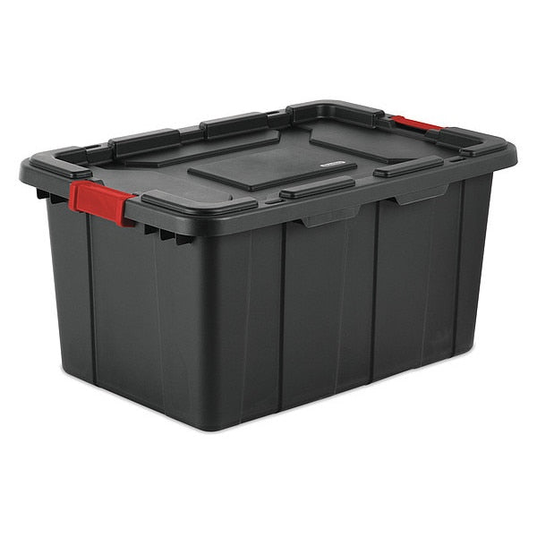 Storage Tote,  Black/Red,  Polypropylene,  30 1/2 in L,  20 5/8 in W,  15 1/4 in H