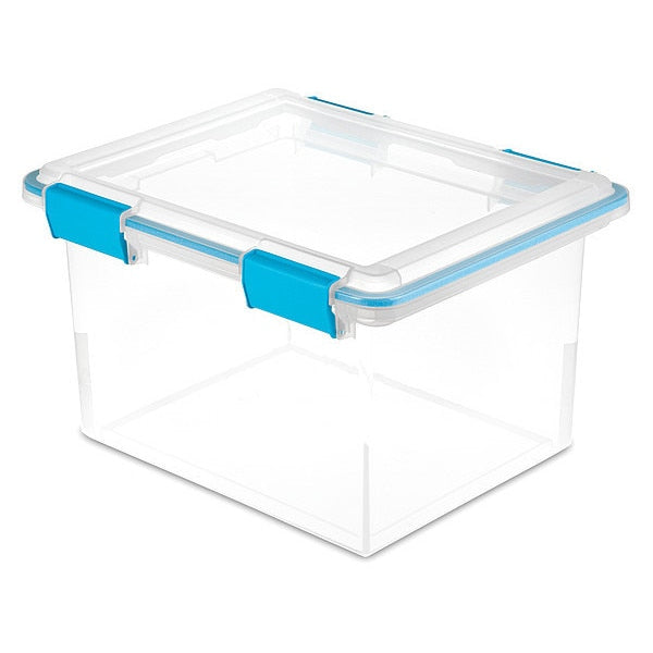 Storage Tote,  Clear,  Polypropylene,  18 1/2 in L,  14 7/8 in W,  11 1/8 in H,  8 gal Volume Capacity