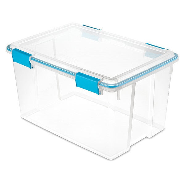 Storage Tote,  Clear,  Polypropylene,  22 1/2 in L,  16 in W,  12 3/4 in H,  13.5 gal Volume Capacity
