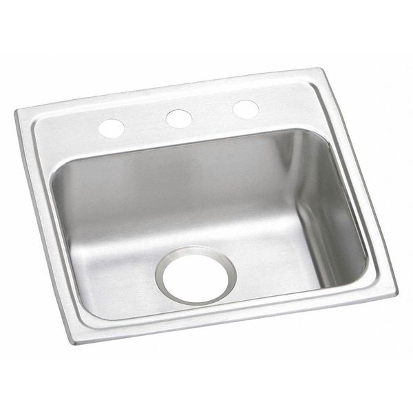 Sink,  Drop-In Mount,  3 Hole,  Lustrous Satin Finish