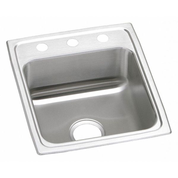 20" W x 17" L x 7.125" H,  Drop-In,  Bar Sink, 20G, SS, 17"x20", Faucet, 3 Hole