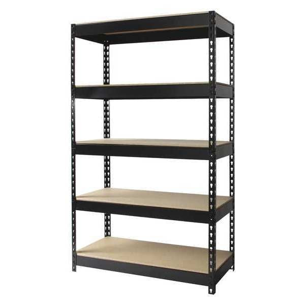 Boltless Shelving Unit,  16"D x 36"W x 60"H,  5 Shelves,  Steel