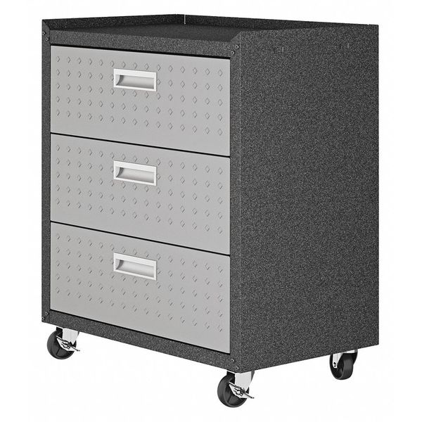 Mobile Garage Storage Chest,  30.3 in W,  Grey