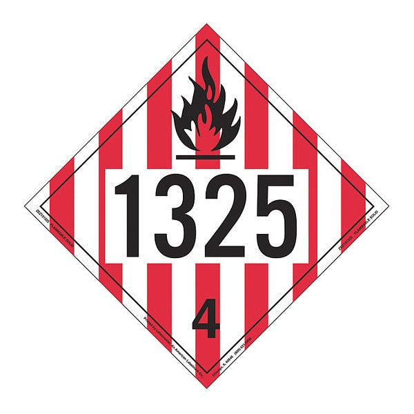 Flammable Solid Placard, 1325, PK25