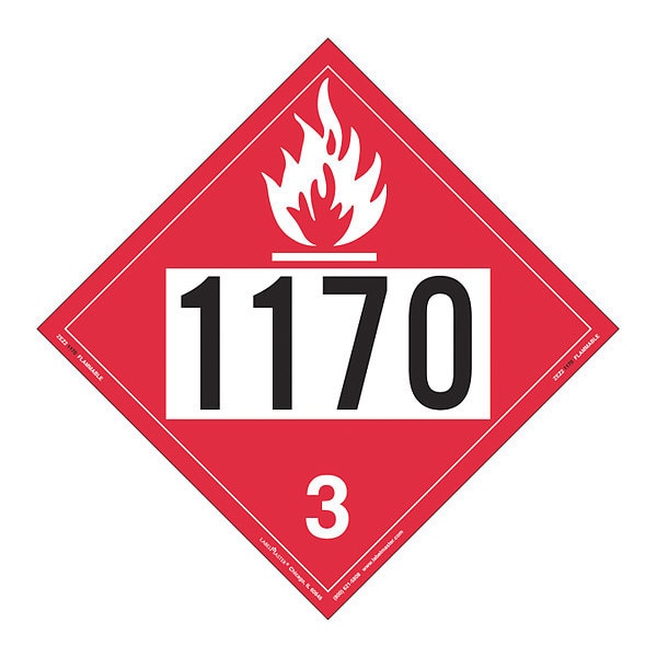 Flammable Liquid Placard 1170, PK25