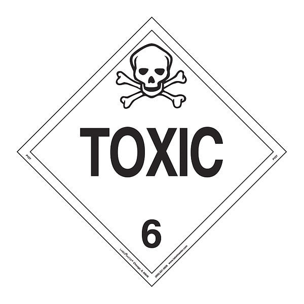 Toxic Placard, Worded, Vinyl, PK25