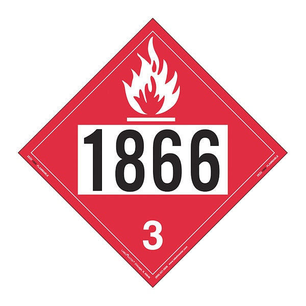 Flammable Liquid Placard 1866, PK25