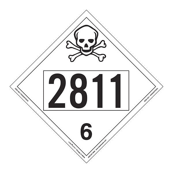 Toxic/Poison Placard, UN 2811, PK25