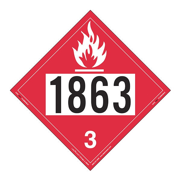 Flammable Liquid Placard 1863, PK25
