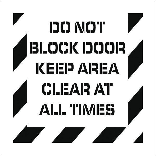 Do Not Block Door Plant Marking Stencil