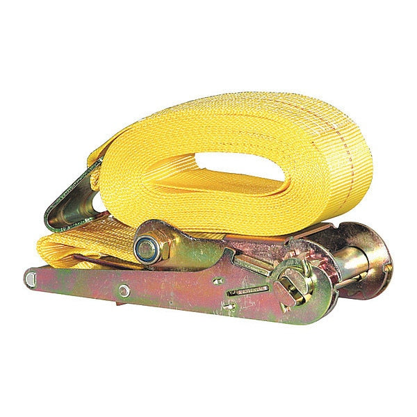 Ratchet Strap, Flat Hooks, 3" x 27 ft.