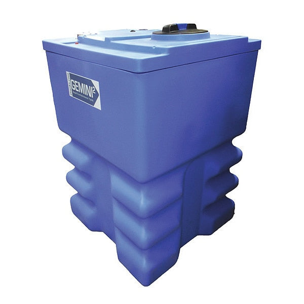 Gemini®Dual Containment® Storage Tank,  Double Wall,  Square,  LDPE 1.5,  Blue,  120 Gal Ribbed