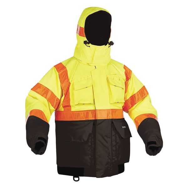 Flotation Jacket, Hi Vis, Deluxe, Hood, 3XL