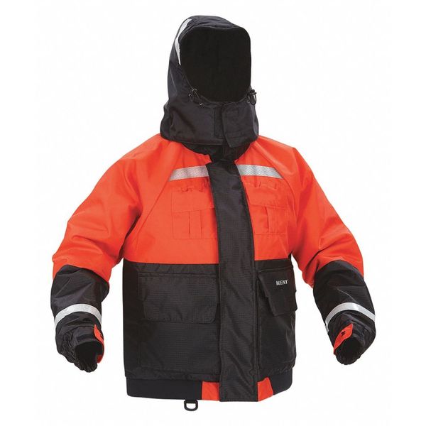 Flotation Jacket, Deluxe, Hood, Orange, M