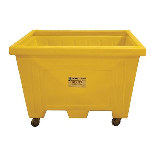 Yellow Tote with Lid & Wheel Kit 36" H
