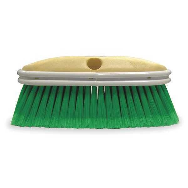 Scrub Brush,  Brush Head,  10 in Head L,  2 1/2 in Bristle L,  3 1/2 in Brush Head W,  Soft,  Green