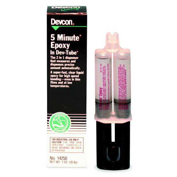 5-Minute Epoxy Adhesive,  25 ml,  Syringe,  Light Amber,  1:1 Mixing Ratio