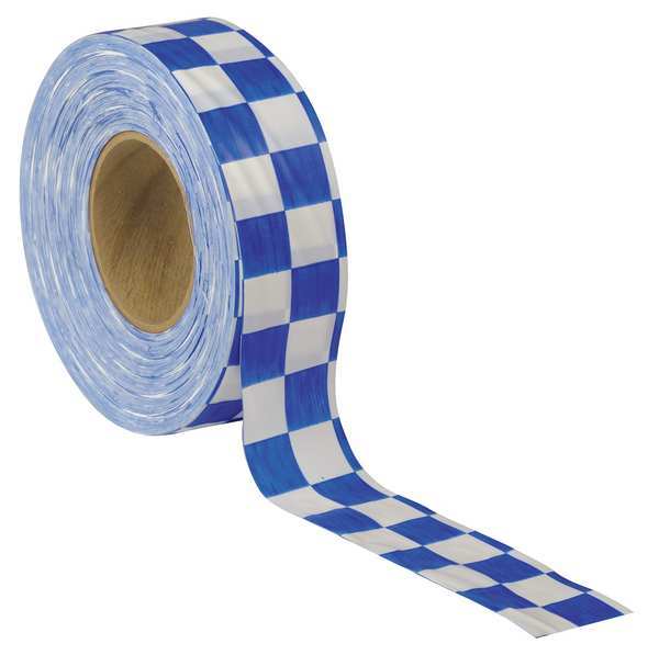 Flagging Tape, White/Blue, 300ft x 1-3/8In