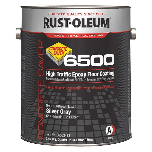 1 gal Floor Coating,  High Gloss Finish,  Silver Gray,  Solvent Base