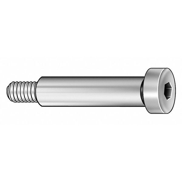 Precision Shoulder Screw,  M6-1.00 Thr Sz,  11 mm Thr Lg,  16 mm Shoulder Lg,  18-8 Stainless Steel