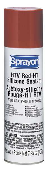 RTV Silicone Sealant,  8 oz,  Red,  Temp Range 80 to 450 Degrees F