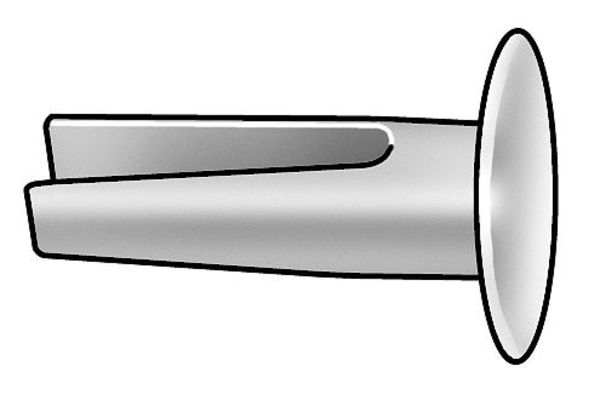 Split Rivet,  Truss Head,  9/64 in Dia.,  5/8 in L,  Steel Body,  50 PK