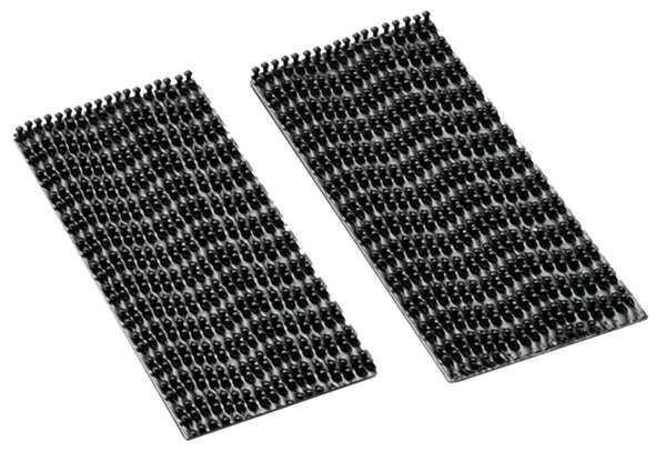 Reclosable Fastener Shape,  Square,  Rubber Adhesive,  1 in,  1 in Wd,  Black,  100 PK