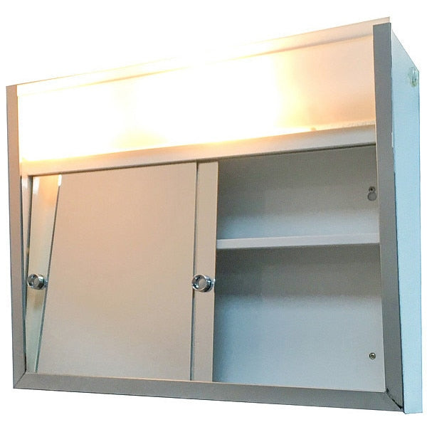 24" x 19" Surface Mounted SS Framed Sliding Door Illuminated Cabinet