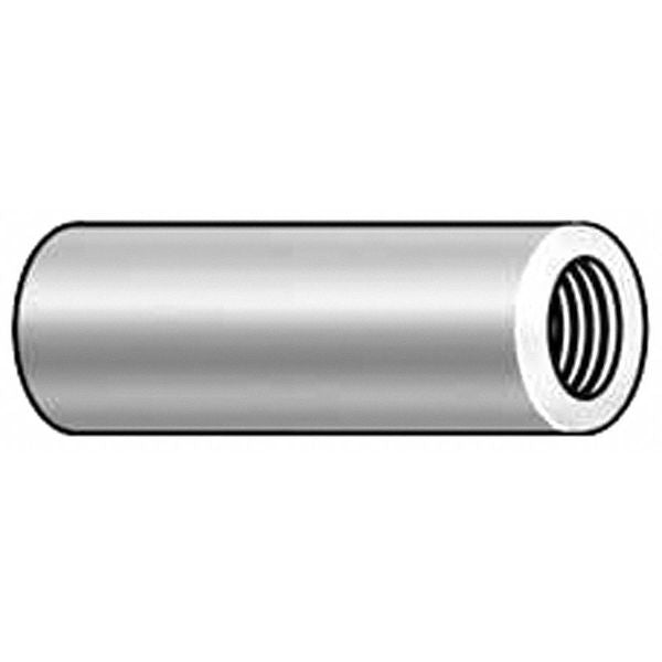Round Standoffs,  #8-32 Thrd Sz,  1 in Bd L,  Aluminum Plain,  1/4 in OD,  10 PK