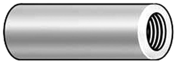 Round Standoffs,  #6-32 Thrd Sz,  3/4 in Bd L,  Brass Nickel Plated,  1/4 in OD,  10 PK