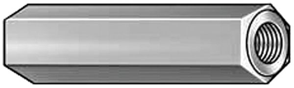 Hex Standoff,  #6-32 Thrd Sz,  1 in L,  1 in Thrd L Aluminum Plain,  1/4" Hex W,  10 PK