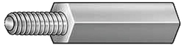 Hex Standoff,  #8-32 Thrd Sz,  1-1/4 in L,  1-1/4 in Thrd L Aluminum Plain,  1/4" Hex W,  10 PK