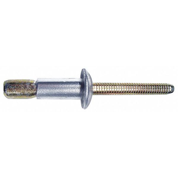 Blind Rivet,  Truss Head,  3/16 in Dia.,  Steel Body,  25 PK