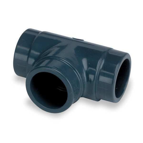 PVC Tee,  Socket x Socket x Socket,  1-1/2 in Pipe Size