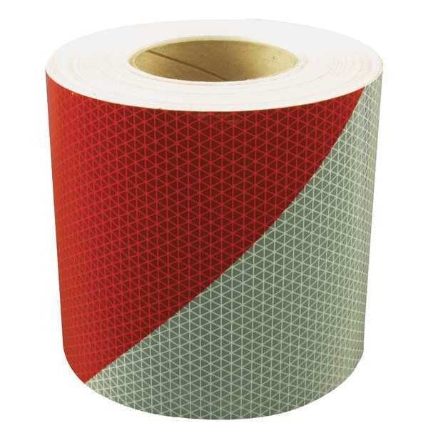 Reflective Tape, 3 in. W, Red/White