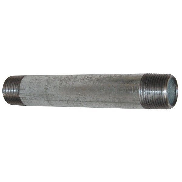 3/4" MNPT x 4" TBE Galvanized Steel Pipe Nipple Sch 40,  Seamless/Welded: Welded