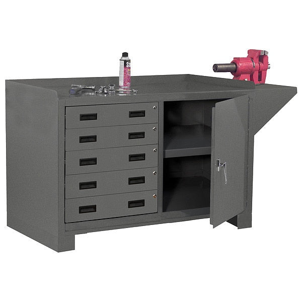14 ga. Steel Cabinet Workbench,  48" W,  36-1/4" H,  Combination Drawer