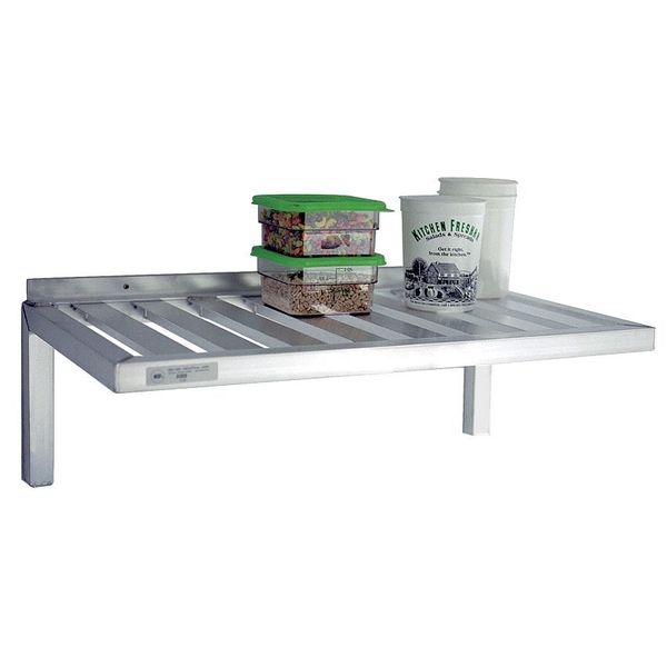 Aluminum Wall Shelf,  24"D x 60"W x 13-1/2"H,  Silver
