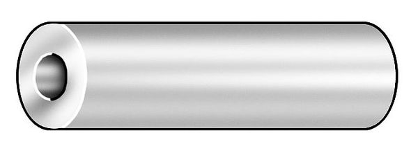Round Spacer,  1/4 in Screw Size,  Chrome Plated Steel,  3/4 in Overall Lg,  0.281 in Inside Dia
