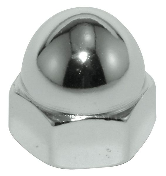 Low Crown Cap Nut,  3/4"-10,  Steel,  Plain,  1-5/32 in H